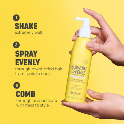 Drybar Blowout Defense Strengthen & Extend Blowout Accelerator Spray, Speeds Drying, Detangles, Reduces Breakage, and Locks in Long-Lasting Blowouts