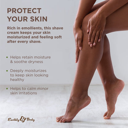 Earthly Body Miracle Oil Shave Cream - Helps Reduce Nicks, Small Cuts & Skin Irritation - With Tea Tree, Hemp Seed & Argan Oils - 100% Vegan, Cruelty Free
