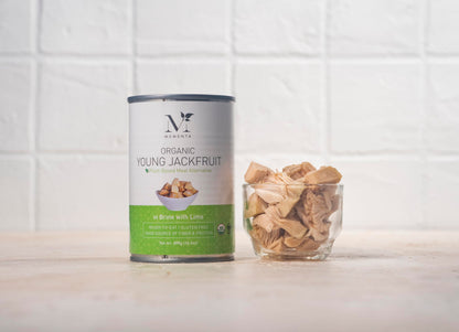 Mementa Inc Organic Young Jackfruit in Brine, 14.1 oz (Pack of 3) - Vegan Meat Alternative, Plant Based Meat, Jackfruit Canned Plain with Lime, Perfect for Healthy Vegan Dishes