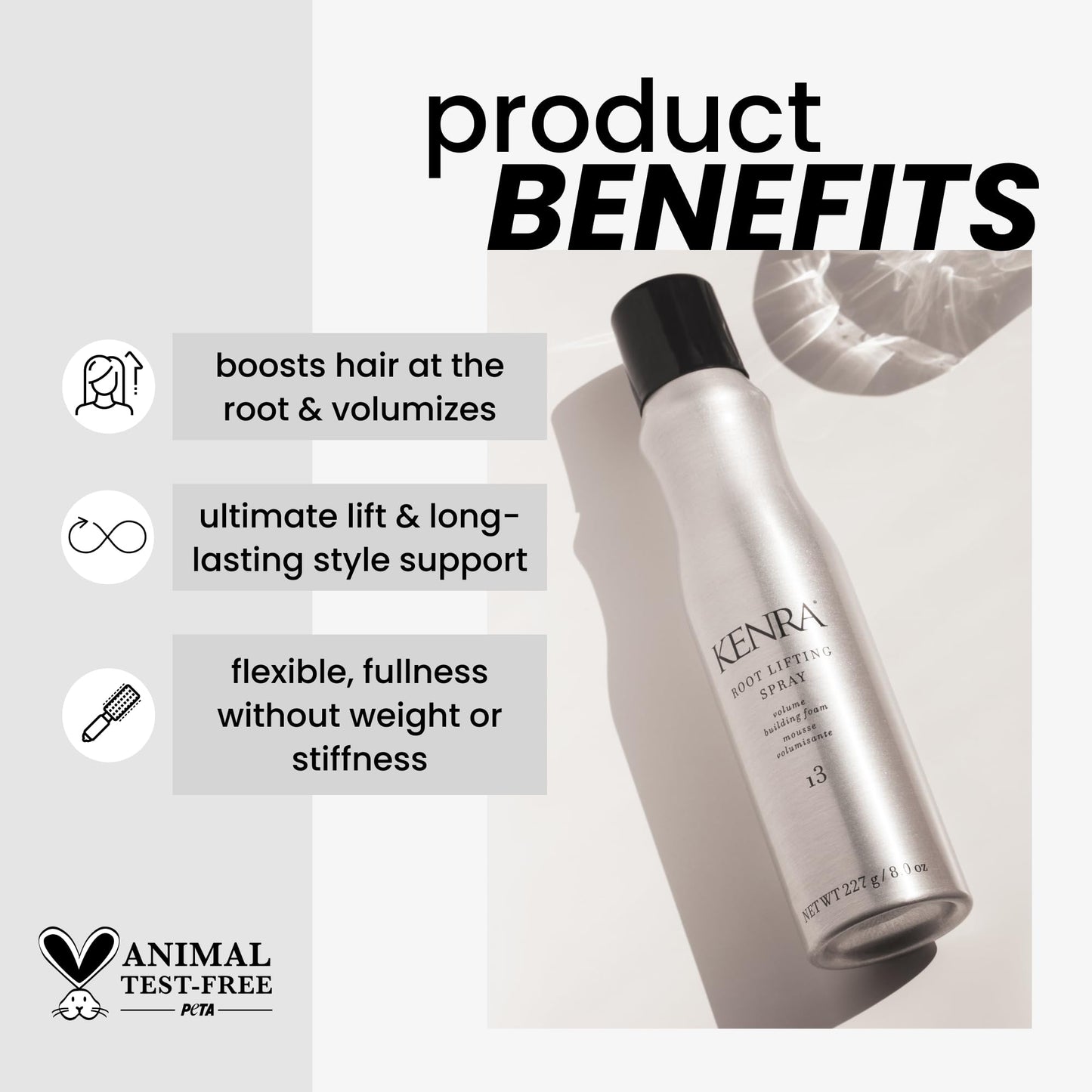 Kenra Root Lifting Spray 13 | Volumizing Foam | Medium Hold | Ultimate Lift & Lasting Style | Boosts Hair At The Root | Provides Flexible Fullness Without Weight or Stiffness | All Hair Types