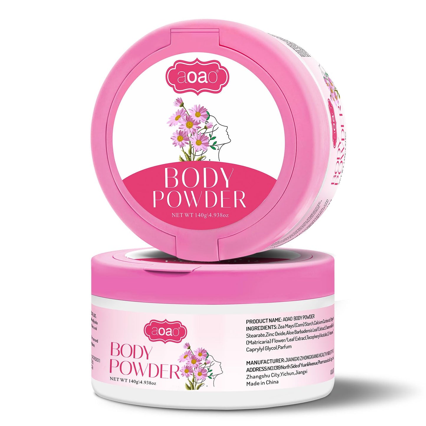 Body Powder for Women, Dual-Powder Base Talc-Free, Zinc Oxide Protect, Botanical Soothing, Feminine Essential Dusting Powder with Puff, After Bath Absorption & Anti-Chafe for Neck & Delicate skin, 5oz