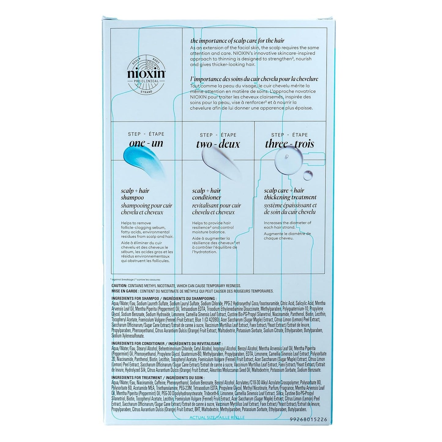 Nioxin Scalp + Hair Thickening System Kits | For Natural, Colored, & Damaged Hair with Light to Progressed Thinning | Strengthen & Boost Hair Density with Niacinamide & Biotin | 3 Month Supply