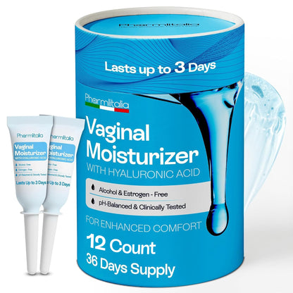 Vaginal Moisturizer Gel for Vagina Health, Moisturizer Applicators for Vaginal Dryness Relief and Long Lasting Wetness - Pre and Post Menopausal - 12 Pre Filled Applicators
