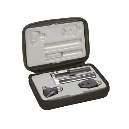 ADC Otoscope/Ophthalmoscope Single Handle Diagnostic Set, Pocket Size, Xenon Lamp, 2.5V, Hard Case, Diagnostix 5110E, Black