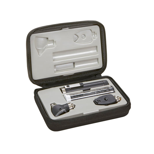 ADC Otoscope/Ophthalmoscope Single Handle Diagnostic Set, Pocket Size, Xenon Lamp, 2.5V, Hard Case, Diagnostix 5110E, Black