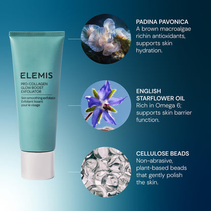 ELEMIS Pro-Collagen Glow Boost Exfoliator, Gentle Physical Facial Exfoliant Softens, and Polishes for Smooth, Glowing, Hydrated Skin, 100mL