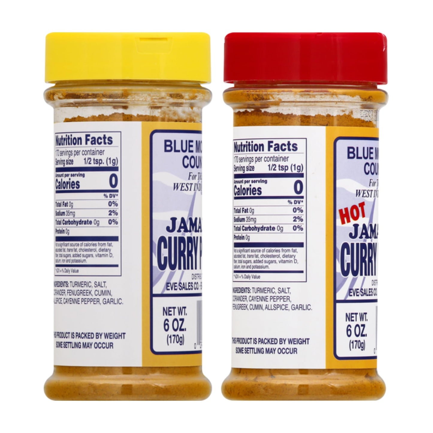 Jamaican Curry Powder & Hot Jamaican Curry Powder Duo Pack – 6 oz | Authentic West Indian Spices for Meat, Seafood, Vegetables & More