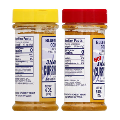 Jamaican Curry Powder & Hot Jamaican Curry Powder Duo Pack – 6 oz | Authentic West Indian Spices for Meat, Seafood, Vegetables & More