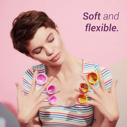 LUMMA® │ Flexible Menstrual Cups Made from Ultra-Thin Medical Grade Silicone (Pink Love, S)