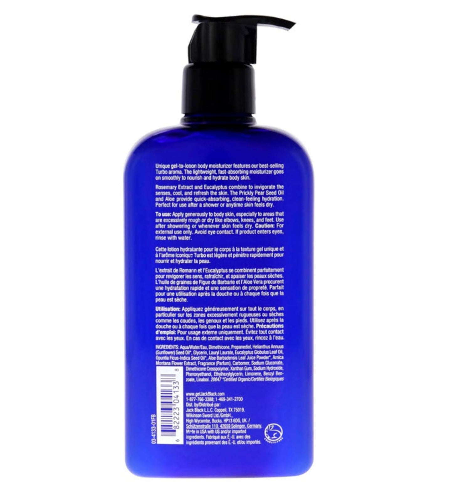 Jack Black Turbo Body Lotion Energizing Gel Moisturizer