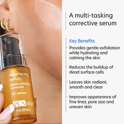PCA SKIN Resurfacing Serum - Gentle Exfoliating Facial Corrective with Lactic & Glycolic Acid for Bright, Even Skin (1 fl oz)