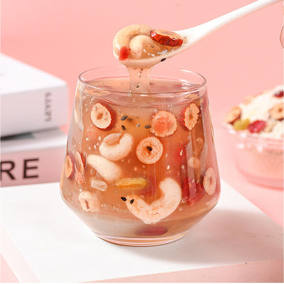 Lotus Root Powder Mix Chinese Soup,Chia Seeds And Nuts Brewing Lotus Root Starch,Sweet Snacks,low Calorie Healthy Instant Breakfast(17oz)