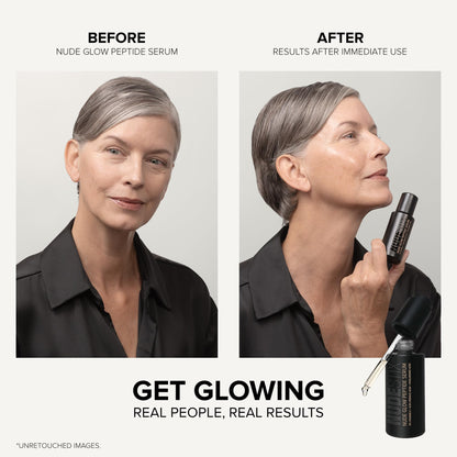 Nudestix Nude Glow Peptide Serum – Vitamin C & Multi-Peptide Brightening Serum for Glowing, Smooth Skin | Anti-Aging, Hydrating with Niacinamide, Ferulic Acid & Hyaluronic Acid