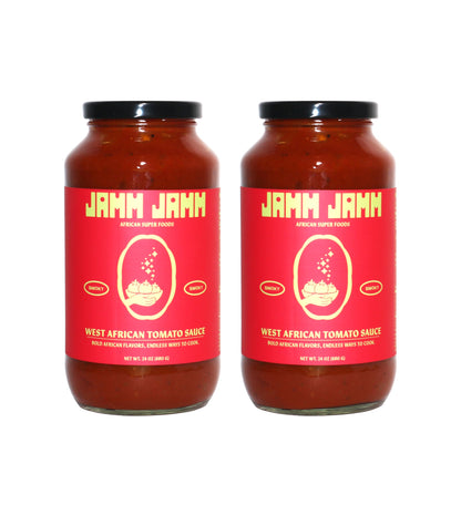 Jamm Jamm West African Tomato Sauce, Smoky, Bold African Flavors, All Natural Ingredients, 24 oz (2 Pack)