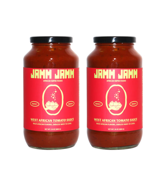 Jamm Jamm West African Tomato Sauce, Smoky, Bold African Flavors, All Natural Ingredients, 24 oz (2 Pack)