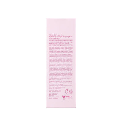 TONYMOLY Mask Melt PDRN + Hyaluronic Acid Wrapping Mask, Overnight Hydrating Face Mask with Second-Skin Technology for Firmness, Elasticity & Radiance, Deep Moisture Treatment, 2.7 fl oz