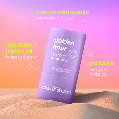 Dermalogica Clear Start Golden Hour Hydrating SPF 30 Stick, Shimmer Sunscreen - Hydrating and Pore Clearing, 0.68 oz