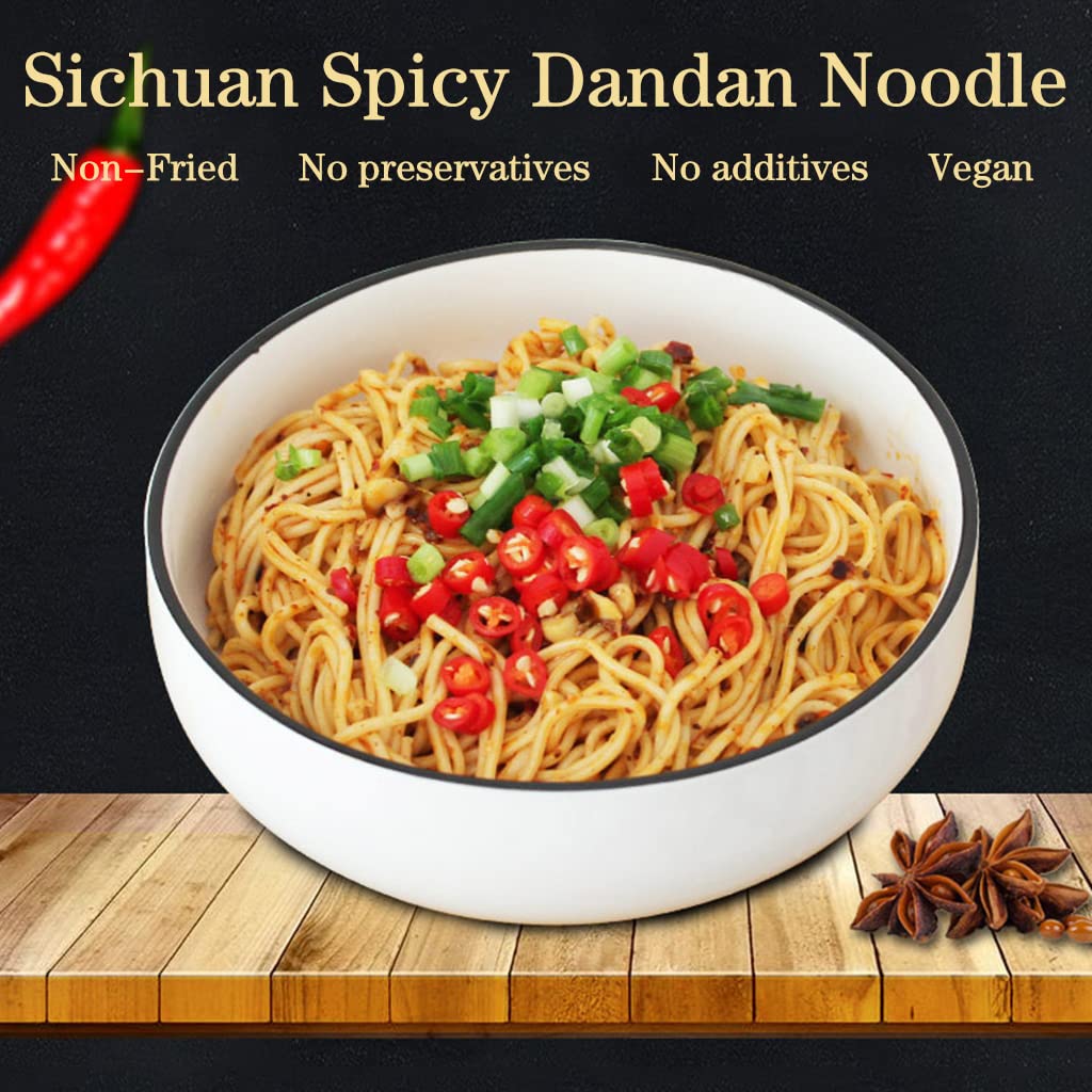 JTEDZI 2Pack Sichuan Dandan Noodles Dry, Chinese Style Dan Dan Noodles with Spicy Sauce, Non-Fried Szechuan Style Dan Dan Noodle Asian Healthy Noodles, 担担面 (Pack of 2)