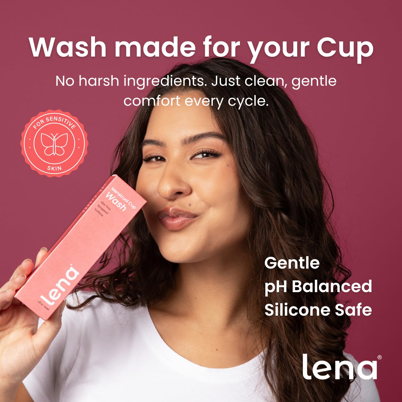 Lena Sensitive Small Menstrual Cup & Lena Cup Wash – Soft Reusable Silicone Period Cup and Gentle Cleanser Set for Comfortable, Easy Care