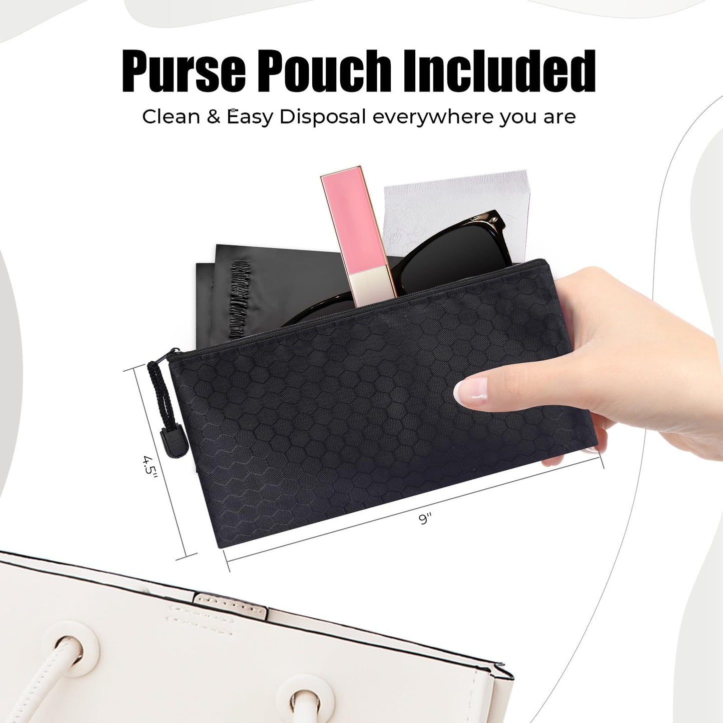 160 pcs Sanitary Napkin Disposal Bags, Personal Care Feminine Hygiene Disposal Bags, Opaque, Odor Control, Discreet Disposal for Tampons, Pads, Liners,Diapers, with Pouch, Black