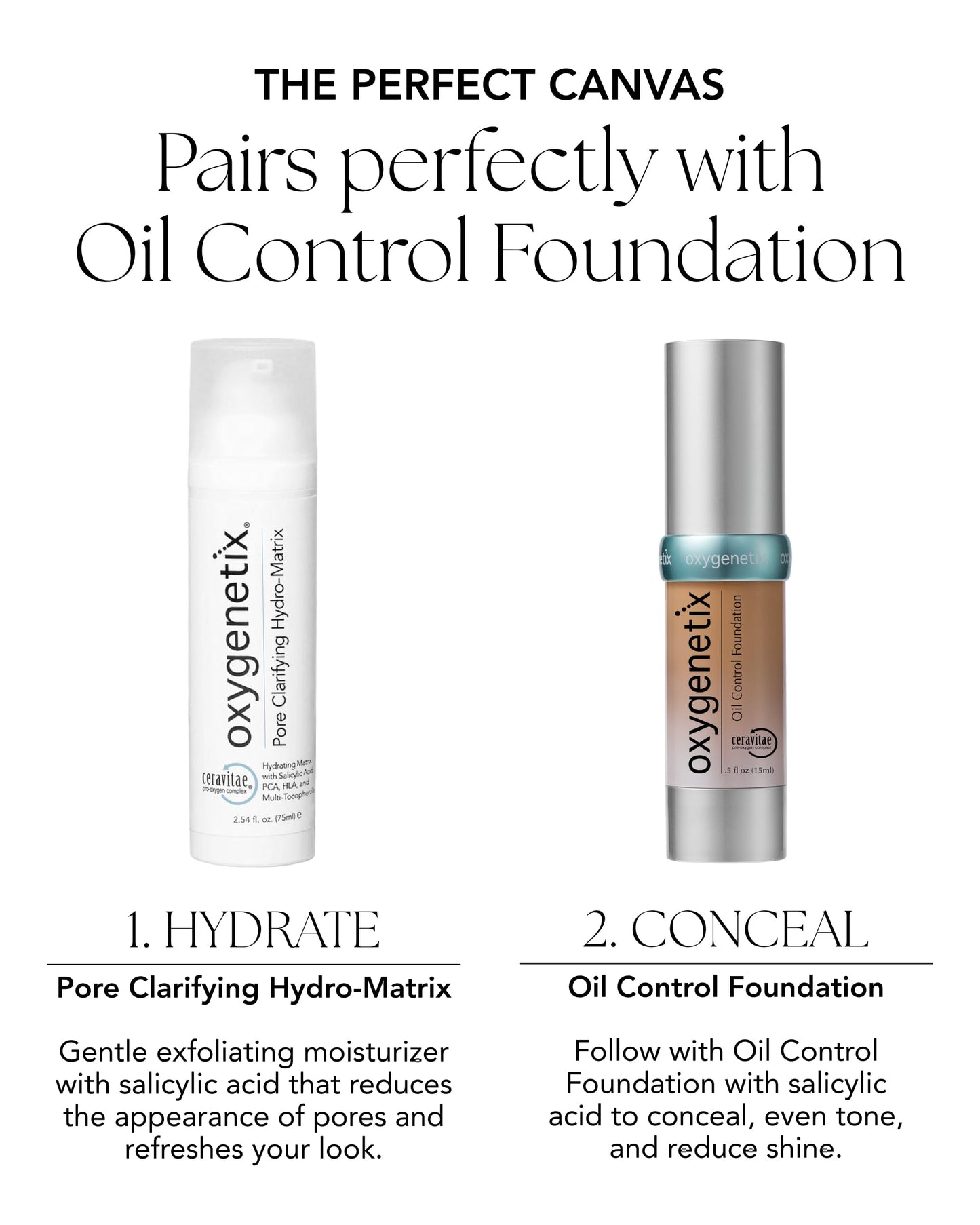 Oxygenetix Pore Clarifying Hydro-Matrix | Hyaluronic Acid Face Cream & Moisturizer for Clear-Looking Skin | Daily Hydrating Lotion with Salicylic Acid (2.5 oz)