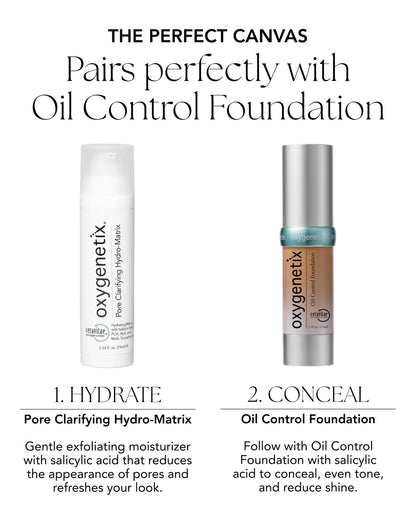 Oxygenetix Pore Clarifying Hydro-Matrix | Hyaluronic Acid Face Cream & Moisturizer for Clear-Looking Skin | Daily Hydrating Lotion with Salicylic Acid (2.5 oz)