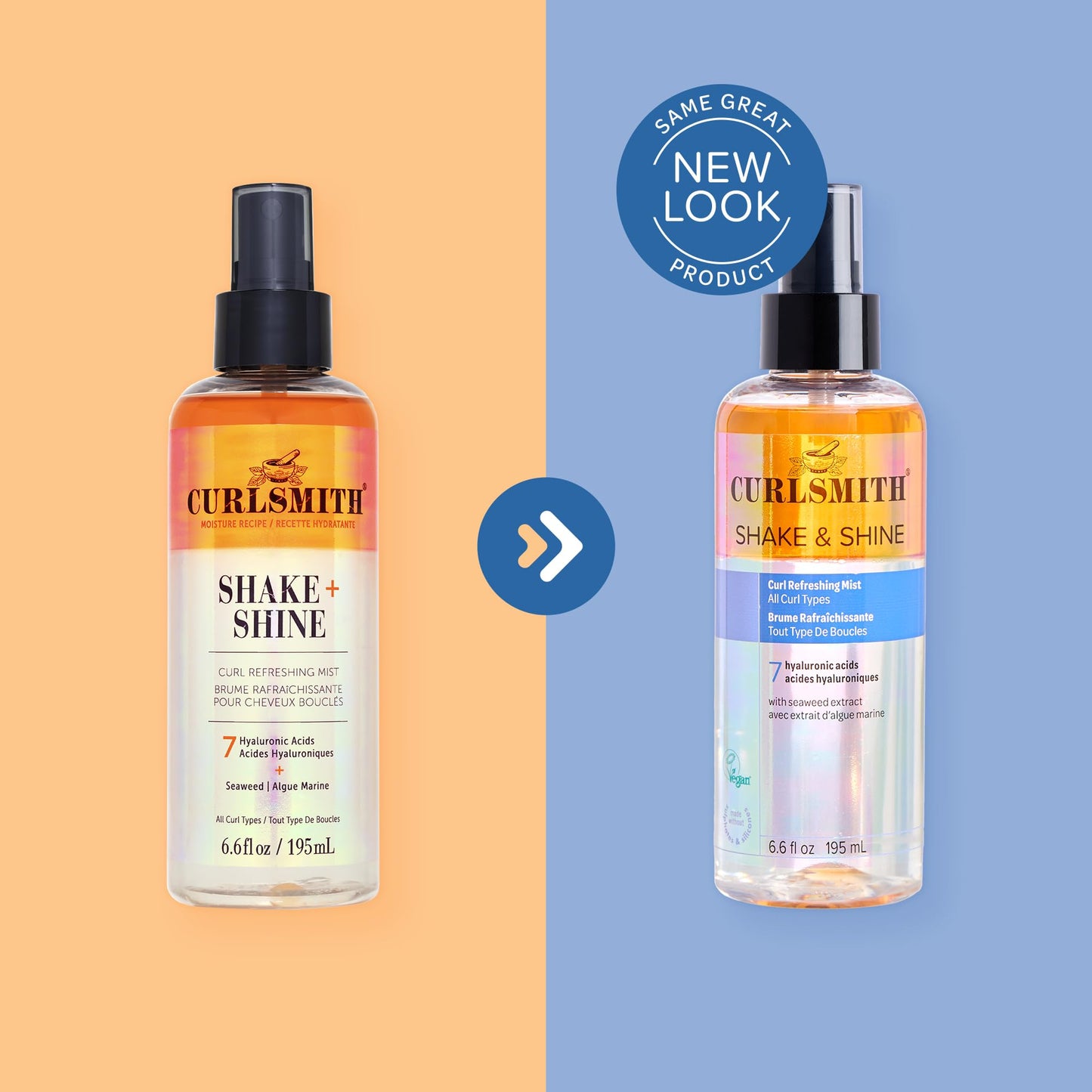CURLSMITH Shake & Shine - Curl Refreshing Spray for Dry Hair, Use Between Wash Days, For All Curl Types, Vegan & Cruelty Free (6.6 oz)