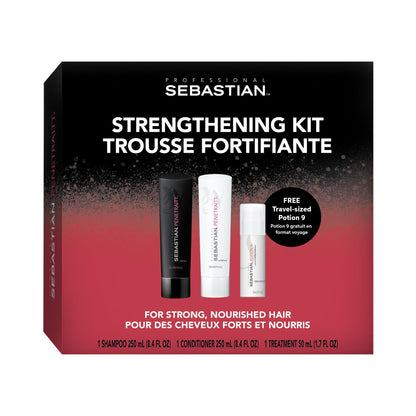 Sebastian Professional Shampoo, Conditioner 8.4 fl oz & Trial Size Potion 9 Leave-in Styling Treatment, 1.7 fl oz