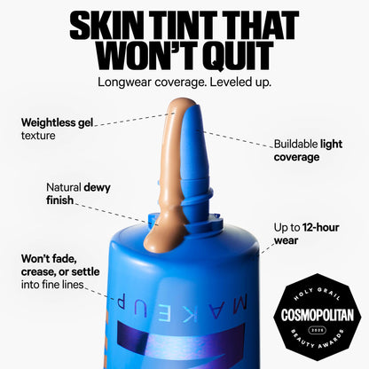 Milk Makeup Hydro Grip Hydrating Gel Skin Tint – 12HR Lightweight Buildable Coverage with Hyaluronic Acid for Natural Dewy Finish – Non-Comedogenic