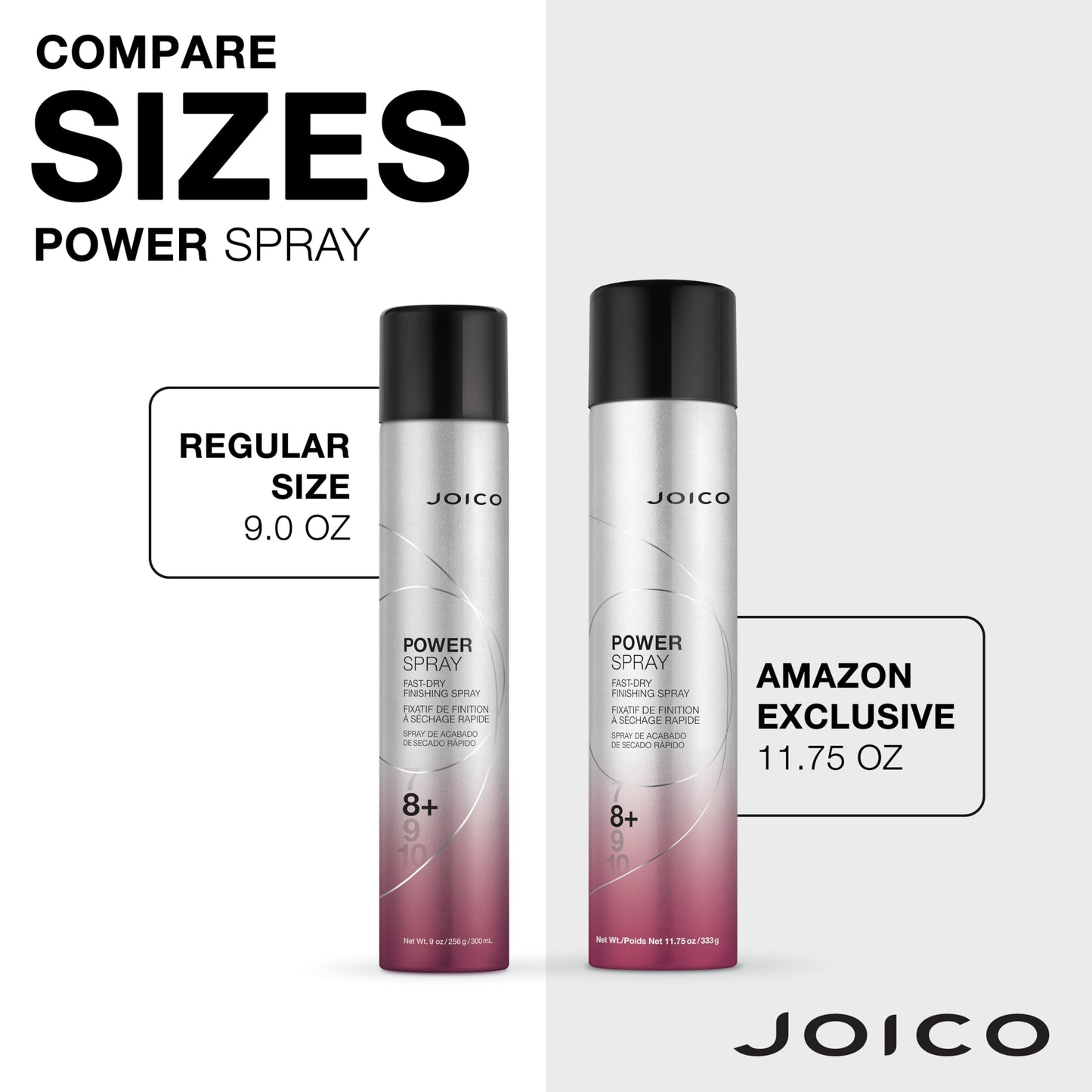 Joico Power Spray Fast-Dry Finishing Spray | For Most Hair Types | Protect Against Heat & Humidity | Protect Against Pollution & Harmful UV | Paraben & Sulfate Free | 72 Hour Hold