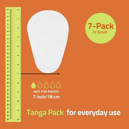 Non-Slip Reusable Organic Panty Liners for Women & Teens (Tanga 7-Pack) – Breathable, High-Temp Washable Cloth Panty Liners for Vaginal Discharge – Soft Cotton Keep You Fresh & Dry for Daily Use