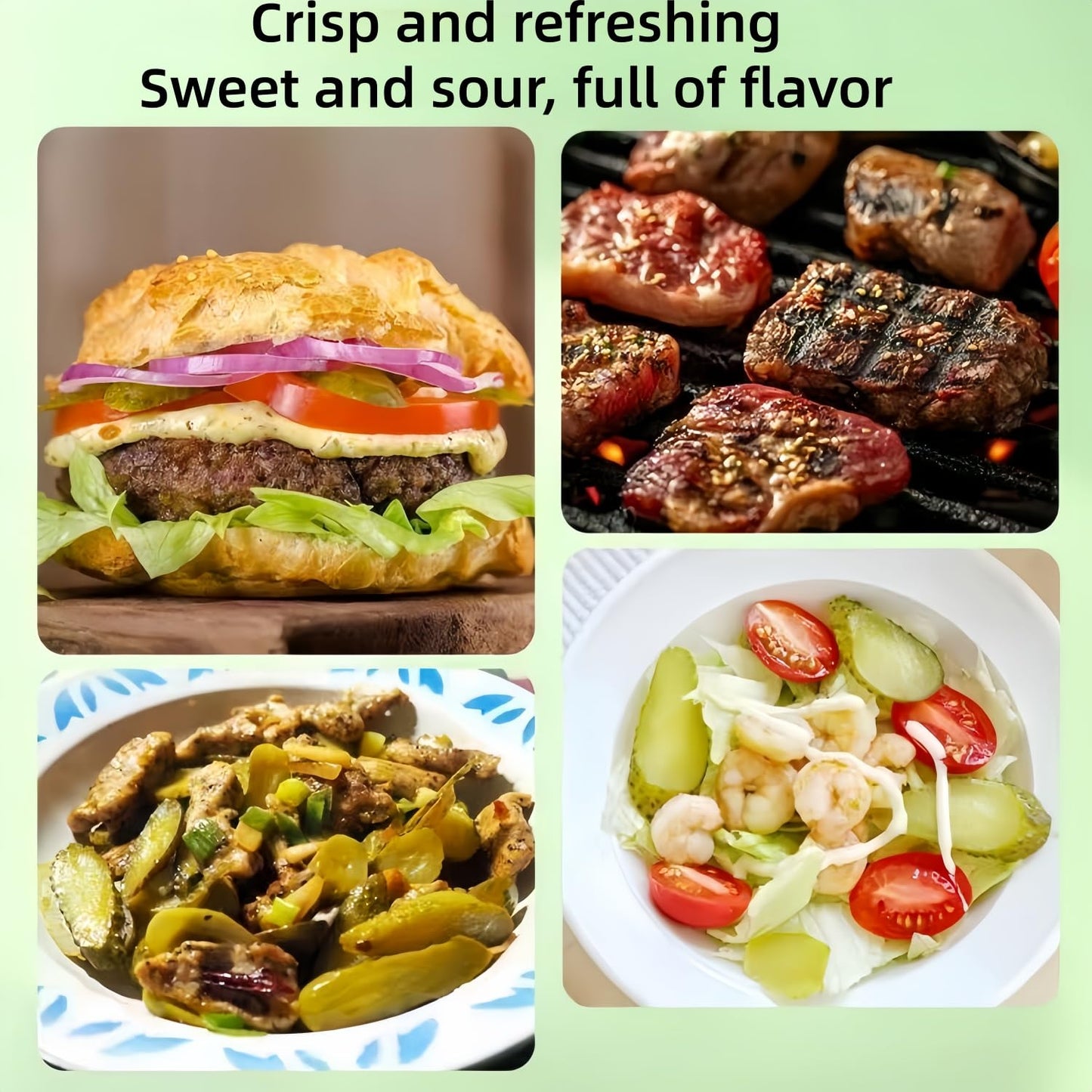 WSYLS-Crispy Kosher Dill Pickles | pickled vegetables gherkins pickles|Perfect for Burgers, Sandwiches, and Snacks | Crisp, Flavorful, and Delicious，11.64oz （330g）