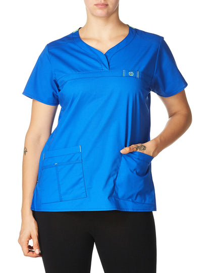 WonderWink Women's Wonderflex Patience Scrub Top, Royal, Small