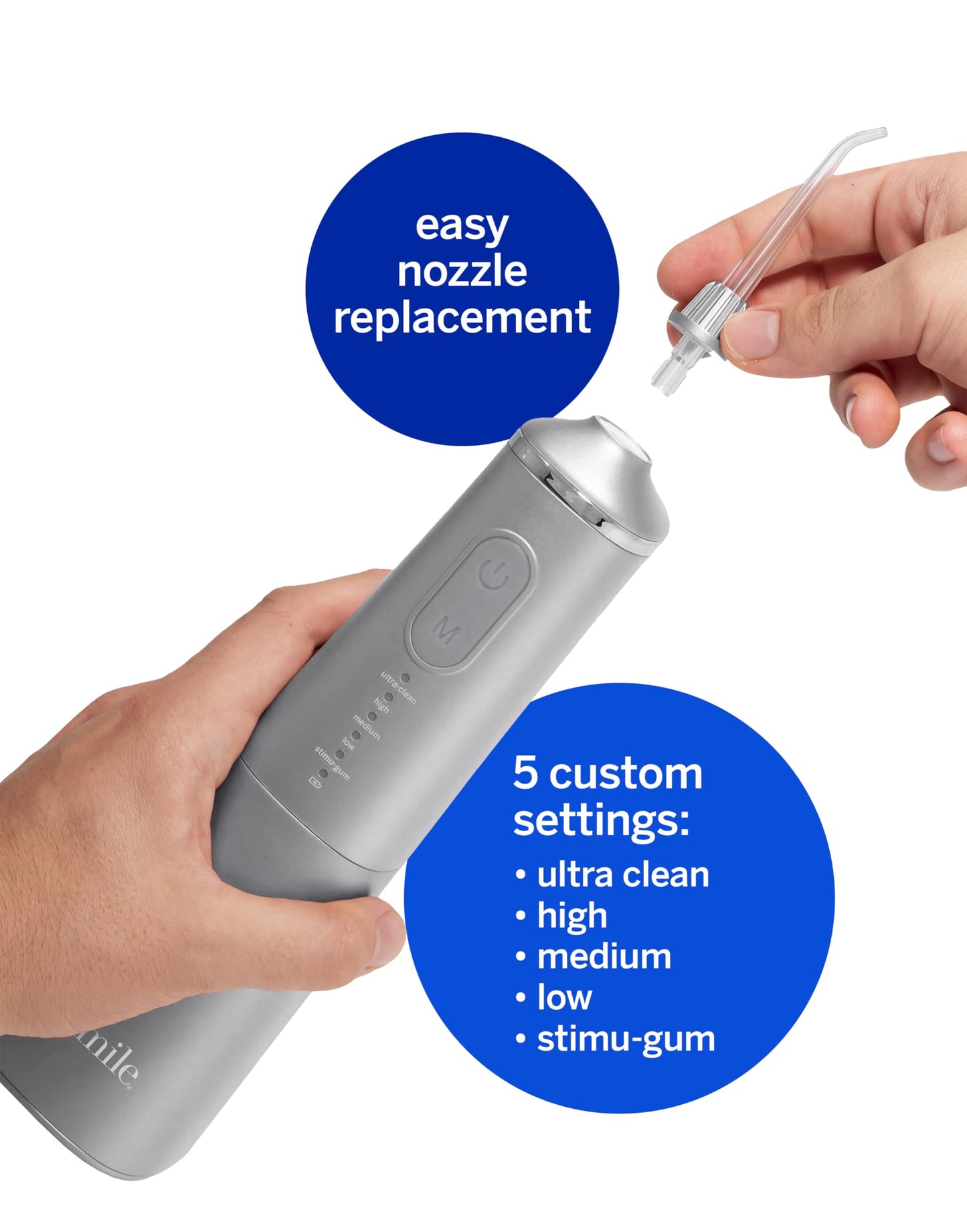 Supersmile Frosted Premium Self-Care Kit – Extra Whitening Pre-Rinse 16 Fl Oz, Professional Zina Water Flosser & Smile Book – Whitens Teeth in Hard-to-Reach Places & Supports Gum Health
