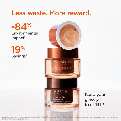 Clarins NEW Extra-Firming Energy Face Moisturizer | 2-in-1 Firming and Radiance Boosting Anti Aging Face Cream | Contains Collagen Polypeptide & Niacinamide | Refillable | All Skin Types | 1.7 Ounces
