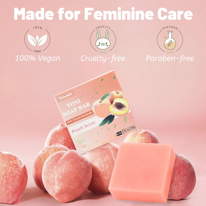 Yoni Soap Bar Yoni wash for Women PH Balance, 3Pack Gentle V Cleansing Intimate Soap Feminine Wash Eliminates Odor Moisturizing, vaginal soap Bath Soap (peach Juice)