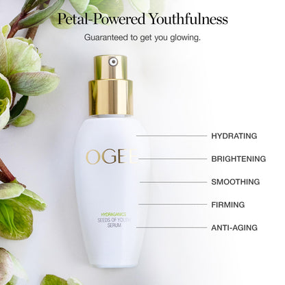 Ogee Seeds of Youth Serum - Hyaluronic Acid Serum for Face - Firming, Plumping & Hydrating Serum for Fine Lines and Wrinkles - Certified Organic & Made in USA