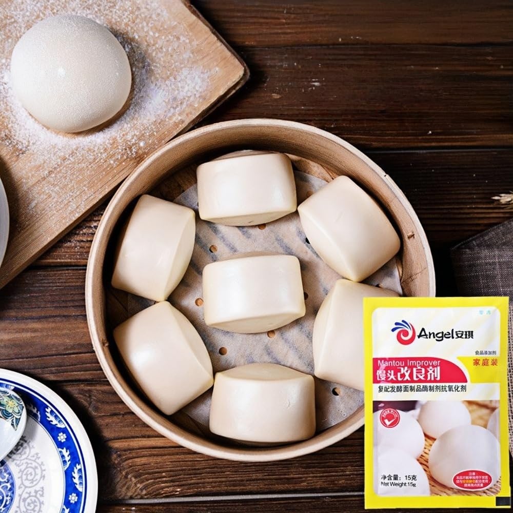 Angel steamed bun improver, fluffy homemade baozi, improver fluffy,（To be used with yeast） 75g (15g*5 packs) 馒头改良剂（需要配合酵母一起使用 ）75g(15g*5包)
