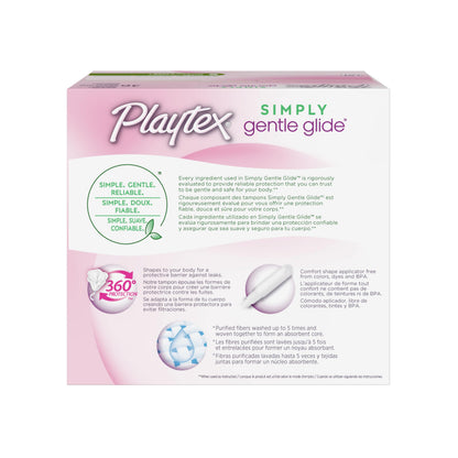 Playtex Simply Gentle Glide Unscented Tampons, Super Absorbency, 36 Count (Pack of 1) (Packaging May Vary)
