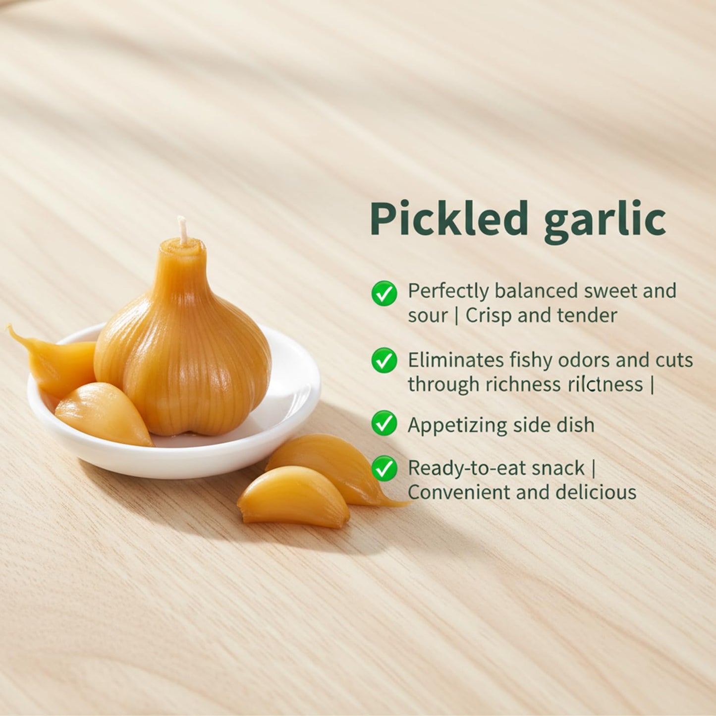 SODGHYTR Pickled Garlics, 17.64oz, Crunchy and Sweet Flavor,Long Shelf Life,Hot Pot Companion,Pickled Garlic Cloves
