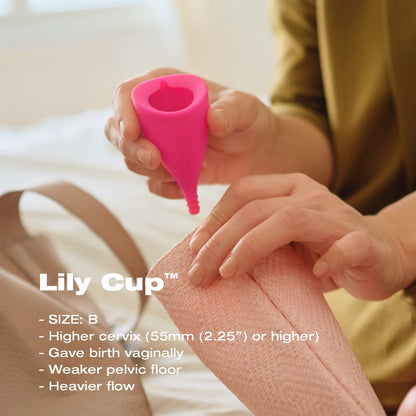 Intimina Lily Cup Size B - Ultra-Soft Menstrual Cup, Reusable Period Protection, Thin Menstrual Cup for up to 8 Hours, Medical-Grade Silicone Women’s Period Care