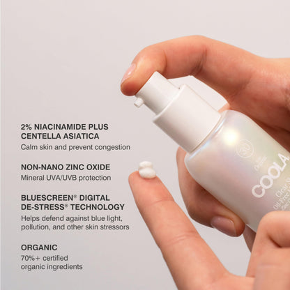 COOLA Clear Skin Oil-Free Moisturizer with SPF 30, Dermatologist Tested Sunscreen with Niacinimide and Centella Asiatica, 1.1 Fl Oz