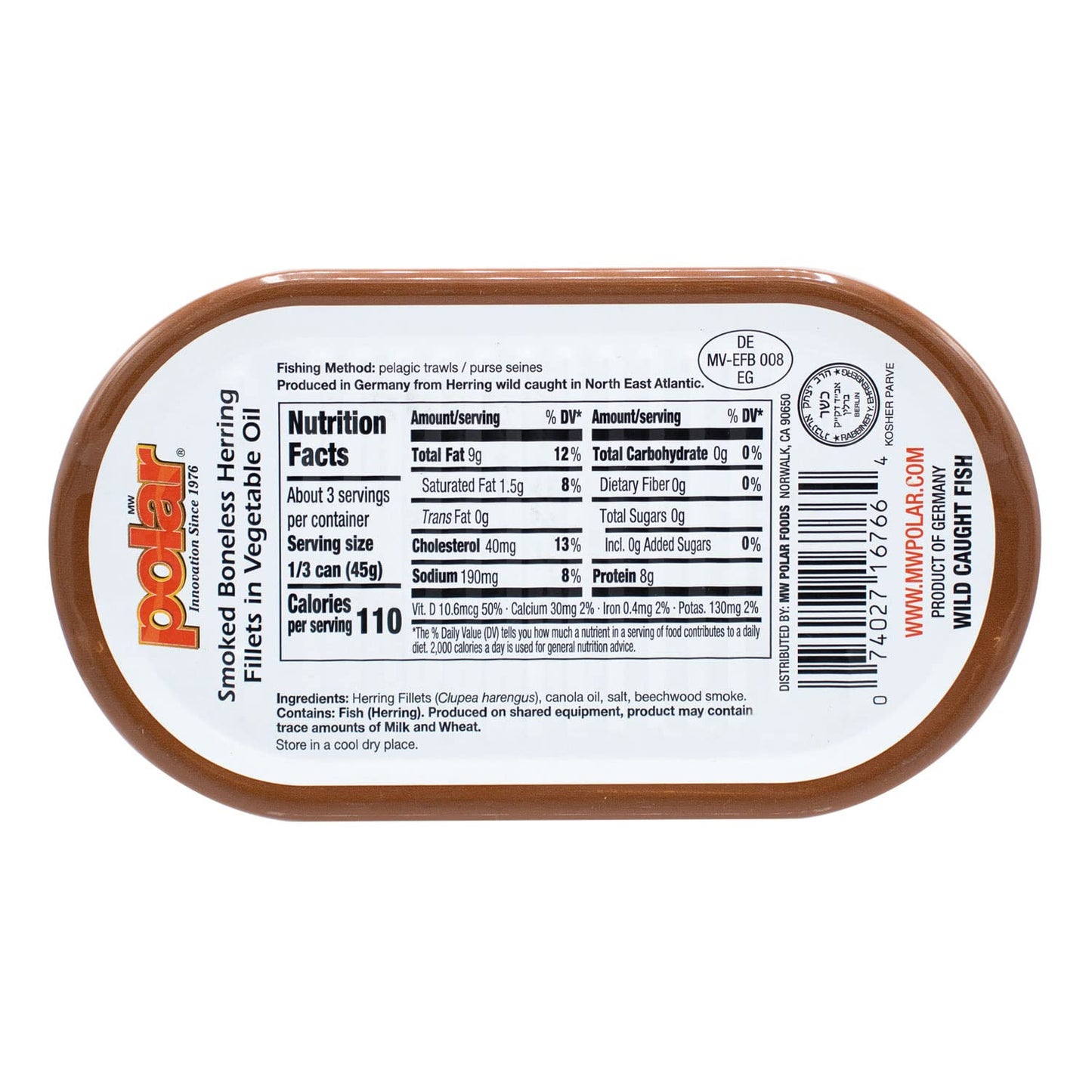 MW Polar Smoked Herring in Vegetable Flavored Oil, 6.7 Ounce (Pack of 12)