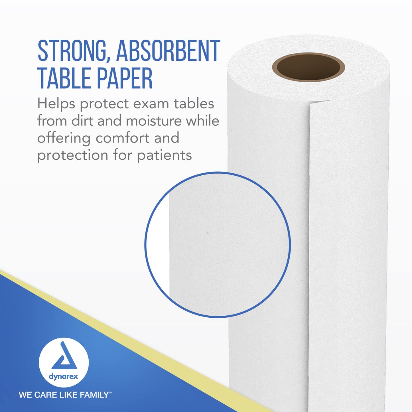 New Dynarex Table Paper, High-Quality Exam Table Paper, Used in Medical, Massage, and Chiropractic Tables to Protect Patients, 1 Case of 12 Papers (14" x 225', Smooth)