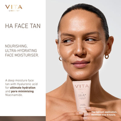 VITA LIBERATA Face Tanning Moisturizer 1.69 fl oz with Hyaluronic Acid & Niacinamide - Nourishing, Ultra Hydrating Moisturizer, For a Sun-Kissed, Radiant Glow, Customizable Tan, Fades Evenly