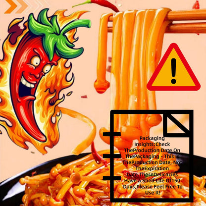 Noble Createaprototype Spicy Enoki Mushroom Snack, Chinese Style Chili Oil Pickled Mushrooms, Ready to Eat, Vegan, Gluten Free