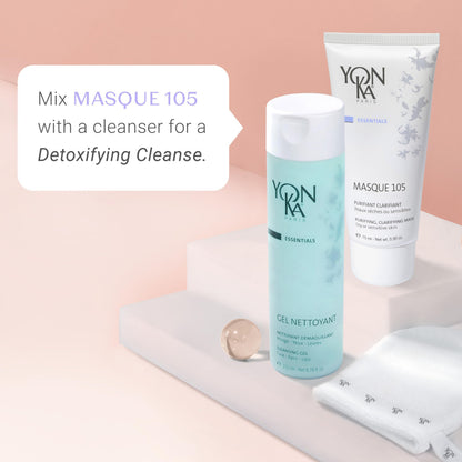 Yonka Essentials Masque 105 | Clarifying and Purifying Face Mask | Weekly Treatment for Dry and Sensitive Skin | Hydrates While Tightening Pores and Purifying Skin | 3.30 oz