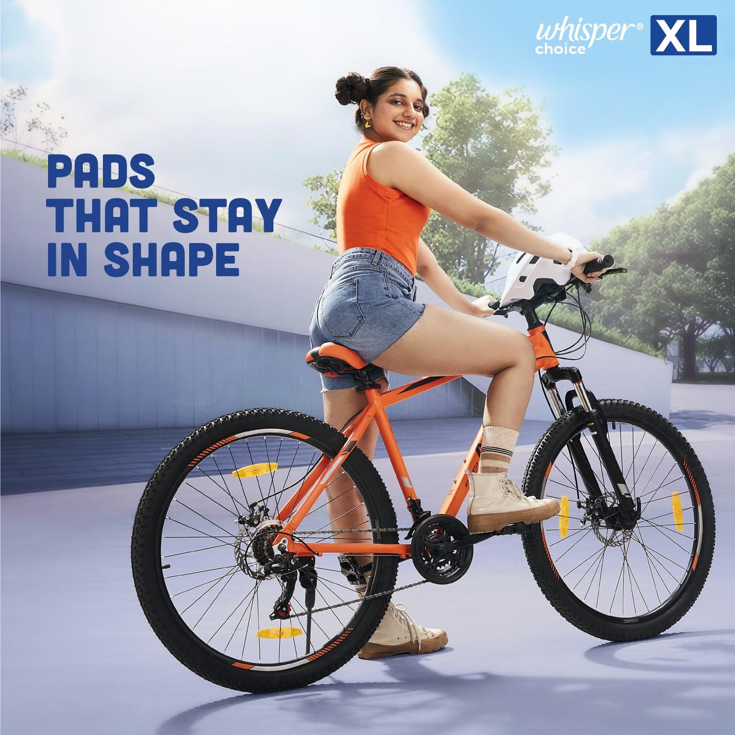 Whisper Choice Sanitary Pads, 36 XL Pads, Upto 100% Stain Protection All Day, Longer Length for Better Coverage, 20% Wider Back, Dry Top Sheet, with Wings