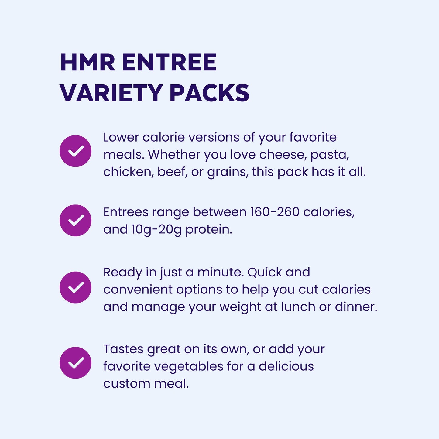 HMR Customer Favorites Entrée Pack | Ready to Eat Meals – Shelf Stable, No Refrigeration | Prepared Meals for Lunch or Dinner | 6 Premade, High-Protein, Low-Calorie | 7–8 oz Microwave-Ready