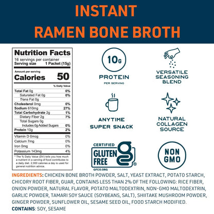 Bare Bones Ramen Bone Broth Instant Powdered Mix Packets 4 Pack